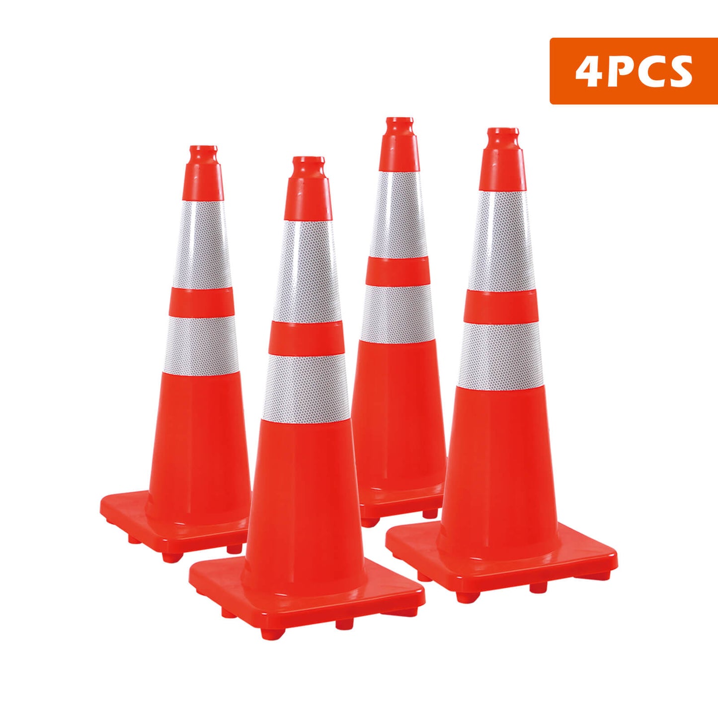 Flexible PVC Traffic Cone 12 - 28Inch with Reflective Collar