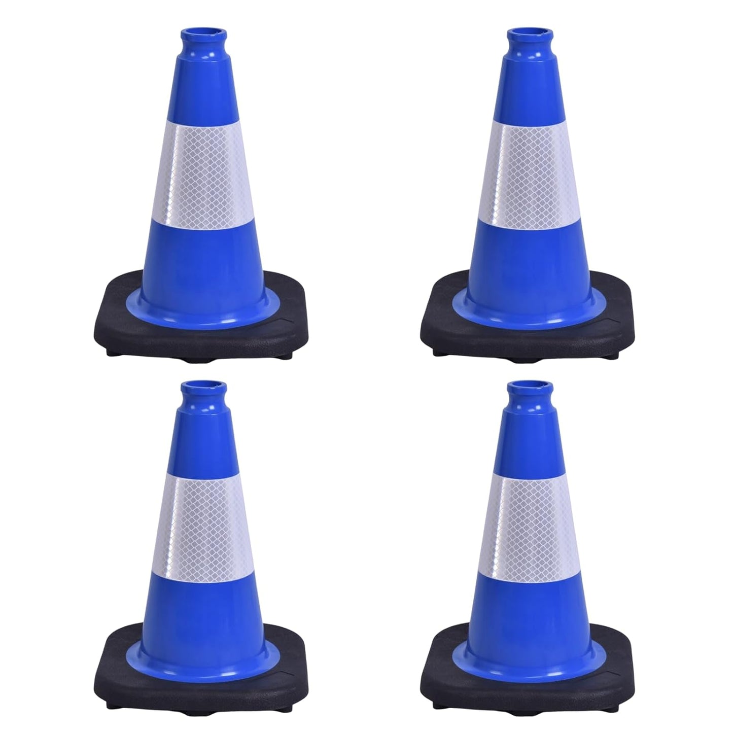 Flexible Black Base PVC Traffic Cone 12 - 36Inch with Reflective Collar