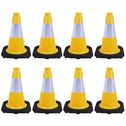 Flexible Black Base PVC Traffic Cone 12 - 36Inch with Reflective Collar