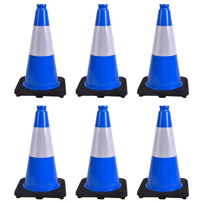 Flexible Black Base PVC Traffic Cone 12 - 36Inch with Reflective Collar