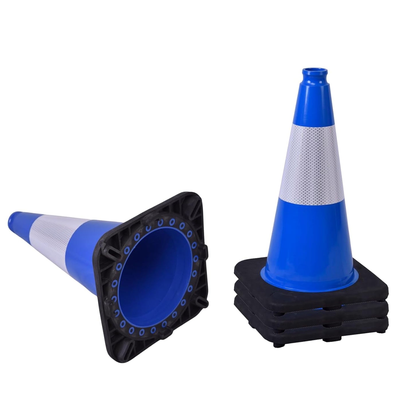 Flexible Black Base PVC Traffic Cone 12 - 36Inch with Reflective Collar