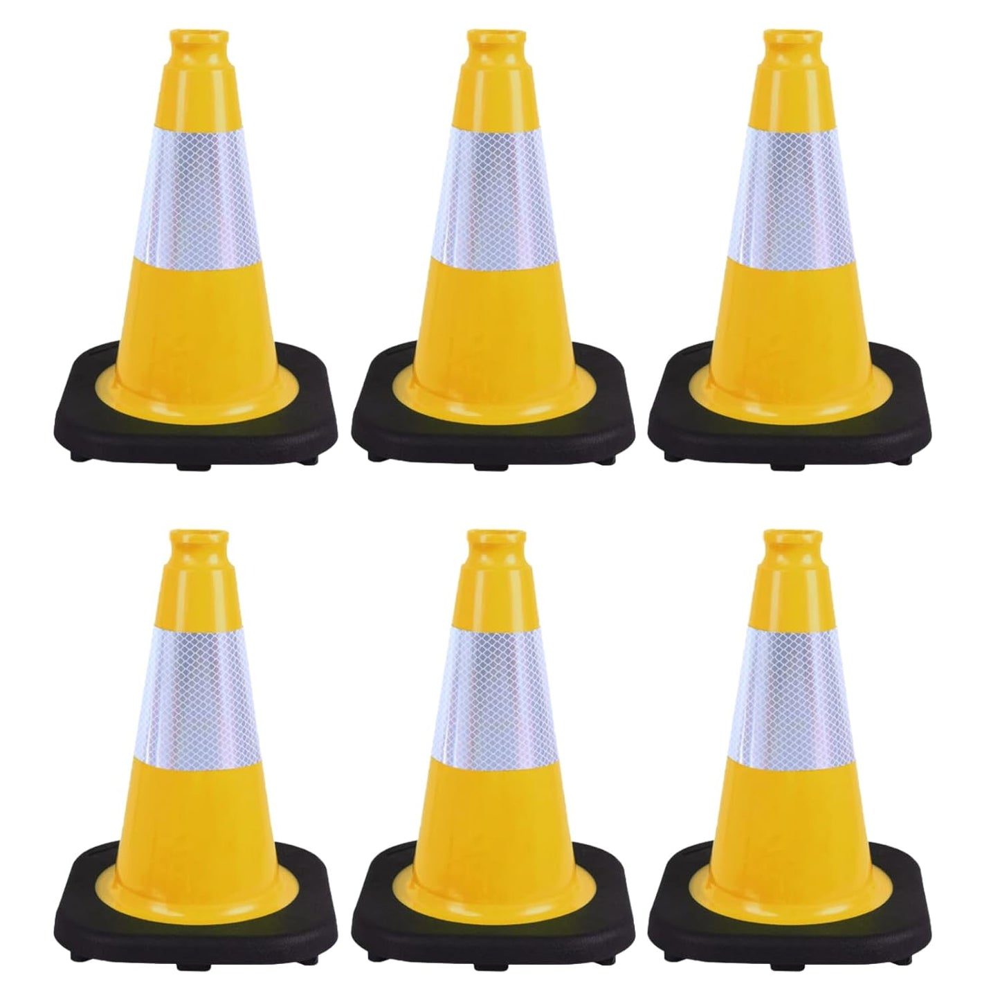 Flexible Black Base PVC Traffic Cone 12 - 36Inch with Reflective Collar