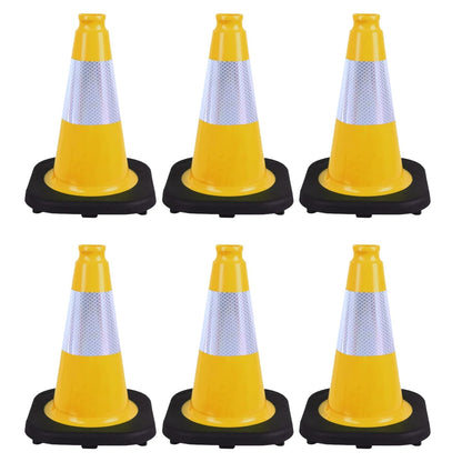 Flexible Black Base PVC Traffic Cone 12 - 36Inch with Reflective Collar
