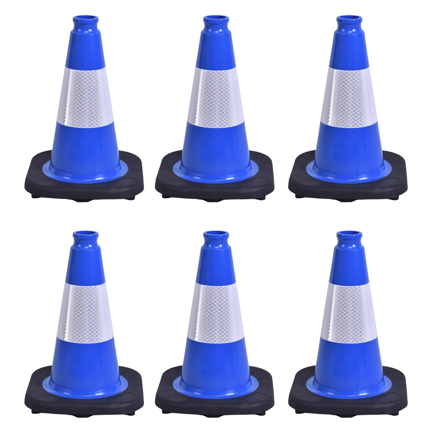 Flexible Black Base PVC Traffic Cone 12 - 36Inch with Reflective Collar