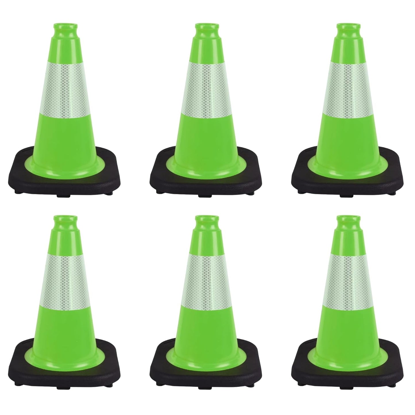 Flexible Black Base PVC Traffic Cone 12 - 36Inch with Reflective Collar
