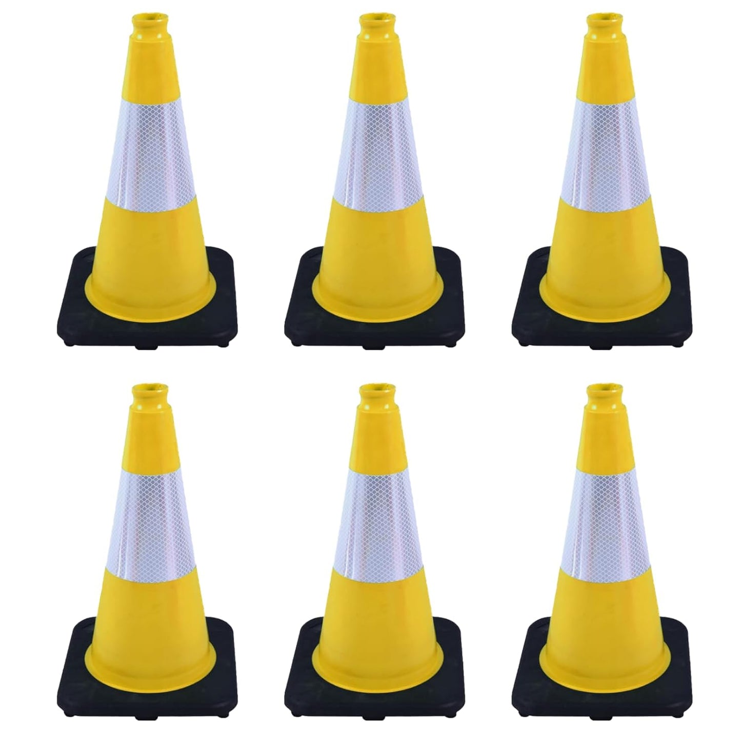 Flexible Black Base PVC Traffic Cone 12 - 36Inch with Reflective Collar