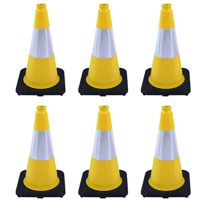 Flexible Black Base PVC Traffic Cone 12 - 36Inch with Reflective Collar