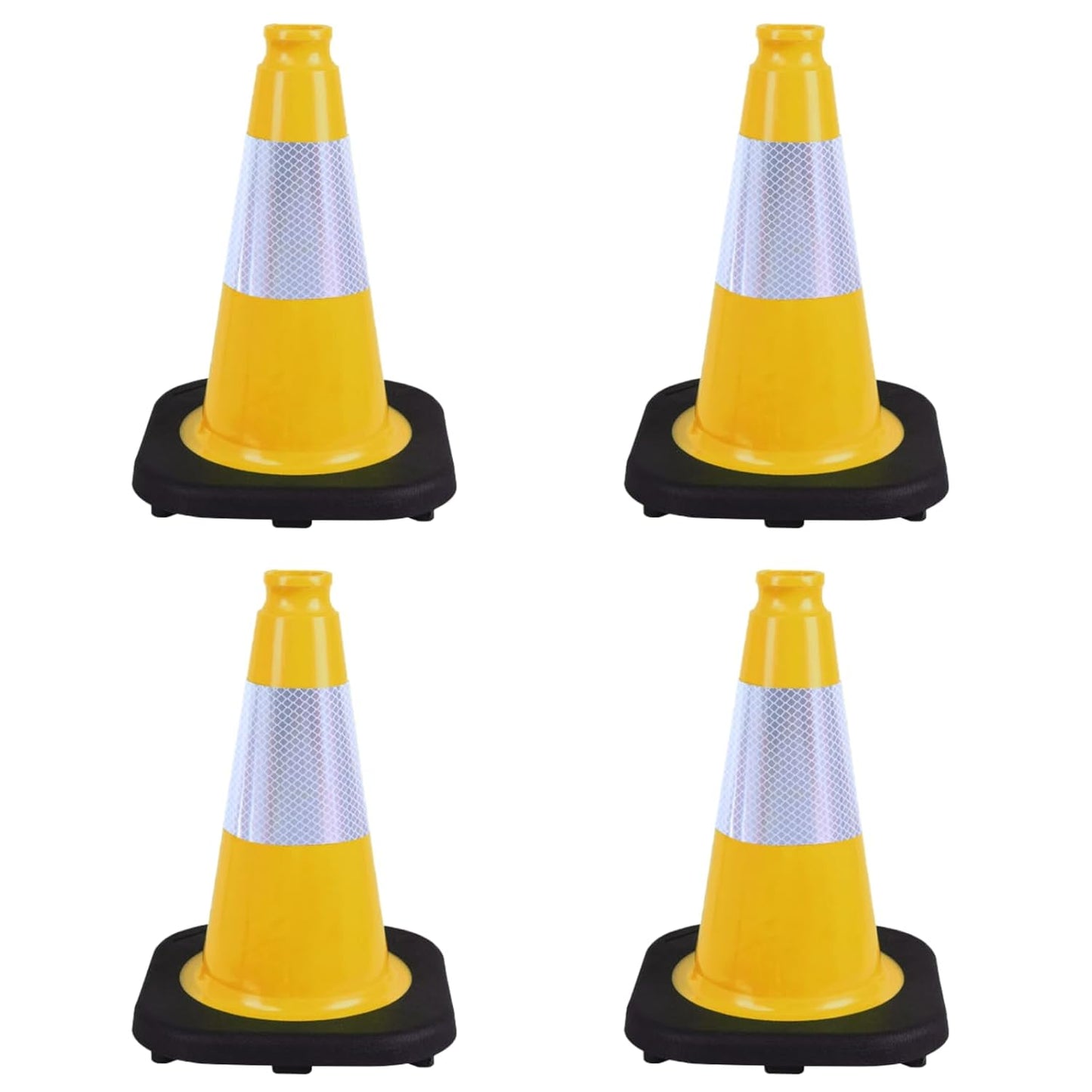Flexible Black Base PVC Traffic Cone 12 - 36Inch with Reflective Collar