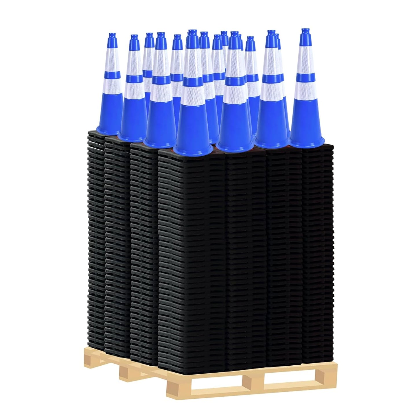 Flexible Black Base PVC Traffic Cone 12 - 36Inch with Reflective Collar