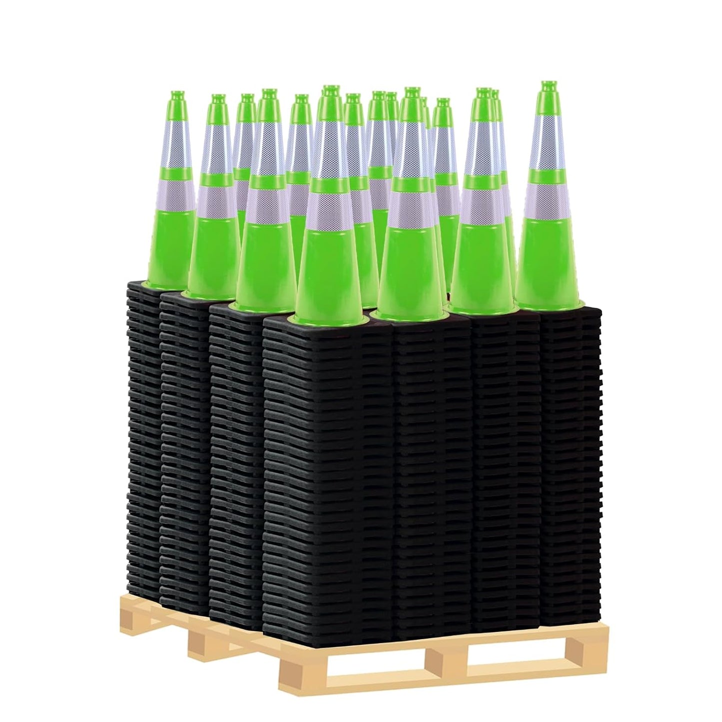 Flexible Black Base PVC Traffic Cone 12 - 36Inch with Reflective Collar