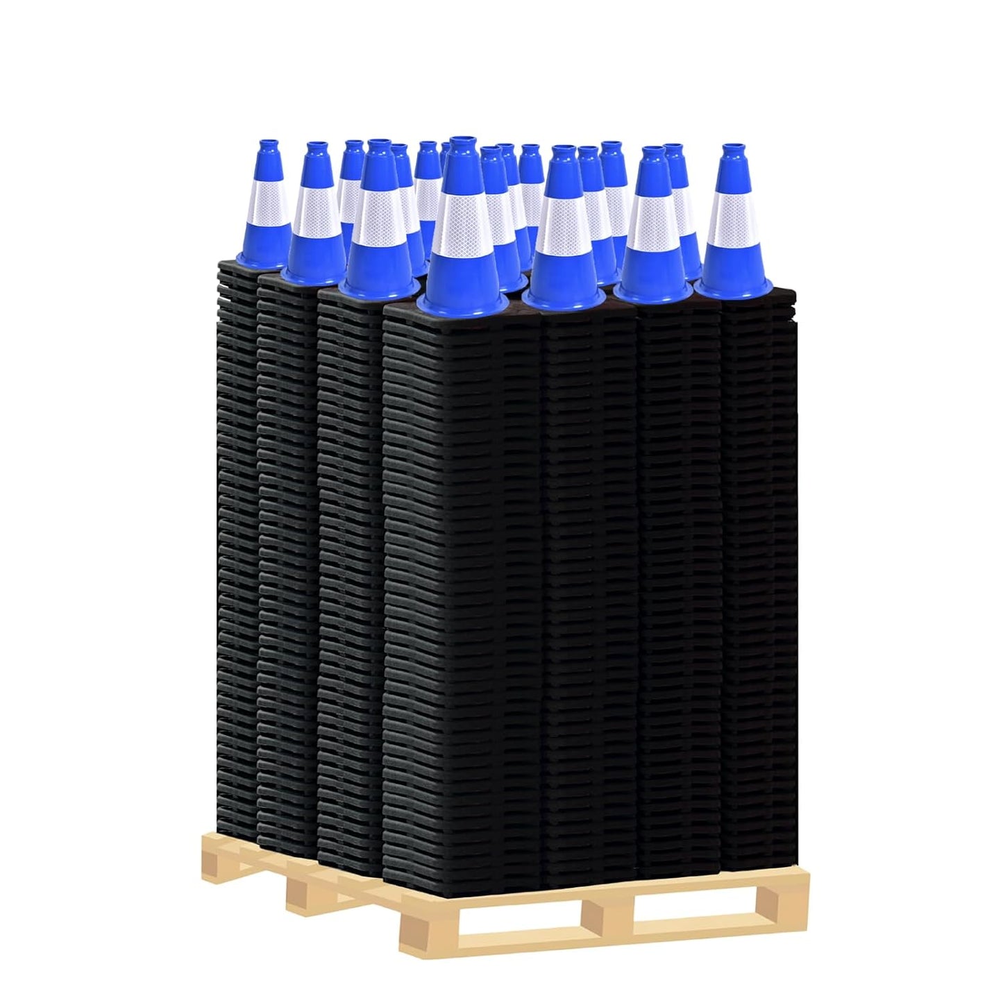 Flexible Black Base PVC Traffic Cone 12 - 36Inch with Reflective Collar