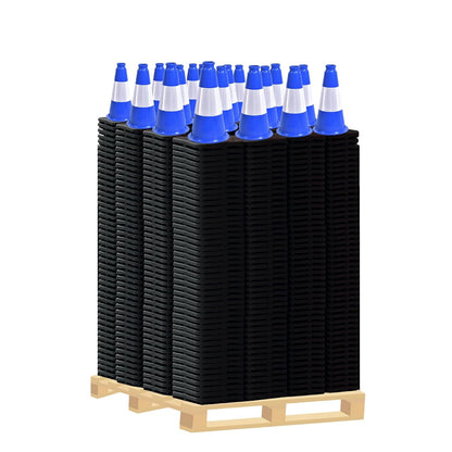 Flexible Black Base PVC Traffic Cone 12 - 36Inch with Reflective Collar