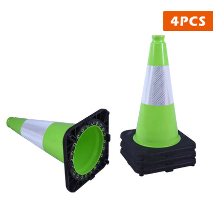 Flexible Black Base PVC Traffic Cone 12 - 36Inch with Reflective Collar