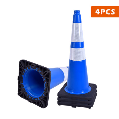 Flexible Black Base PVC Traffic Cone 12 - 36Inch with Reflective Collar