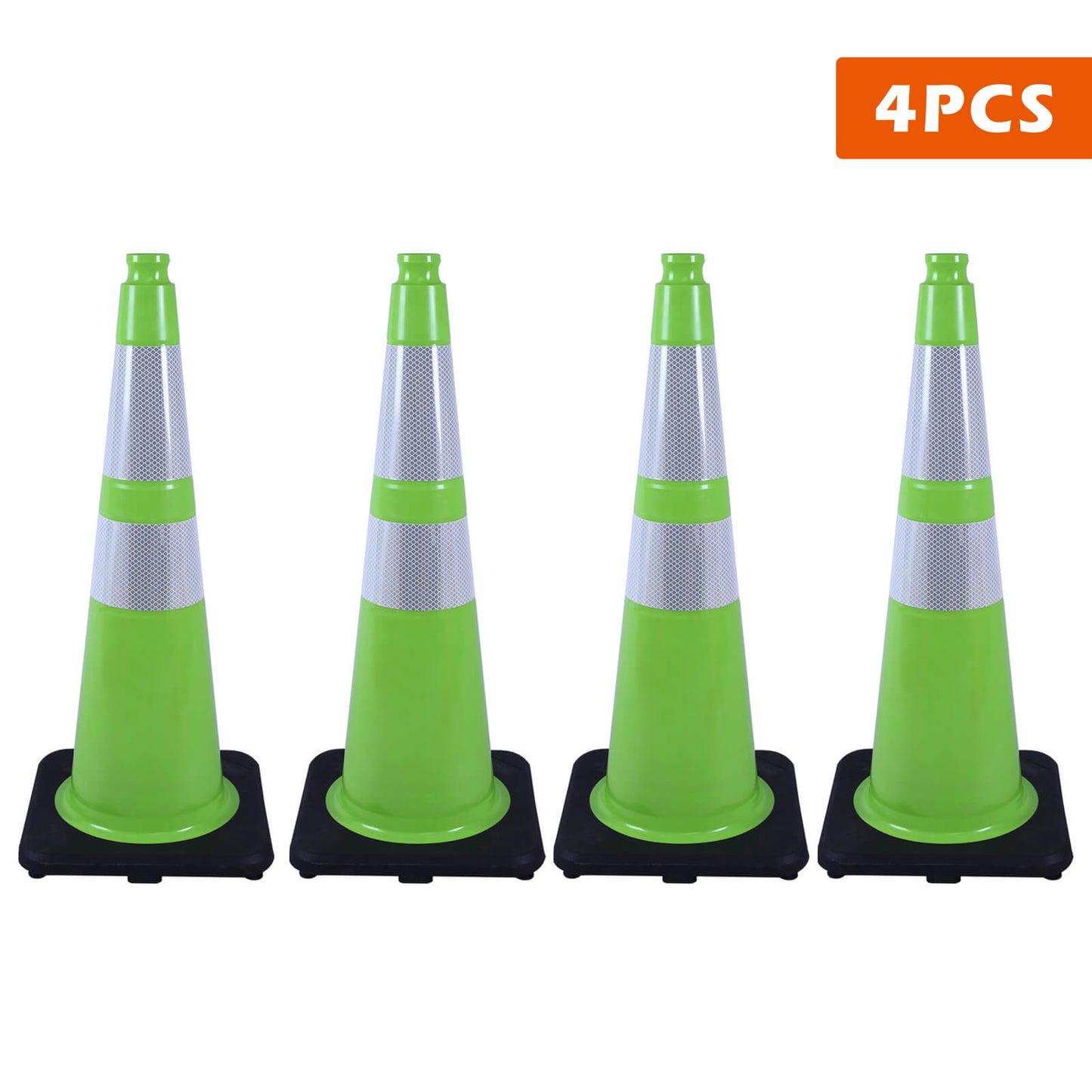 Flexible Black Base PVC Traffic Cone 12 - 36Inch with Reflective Collar