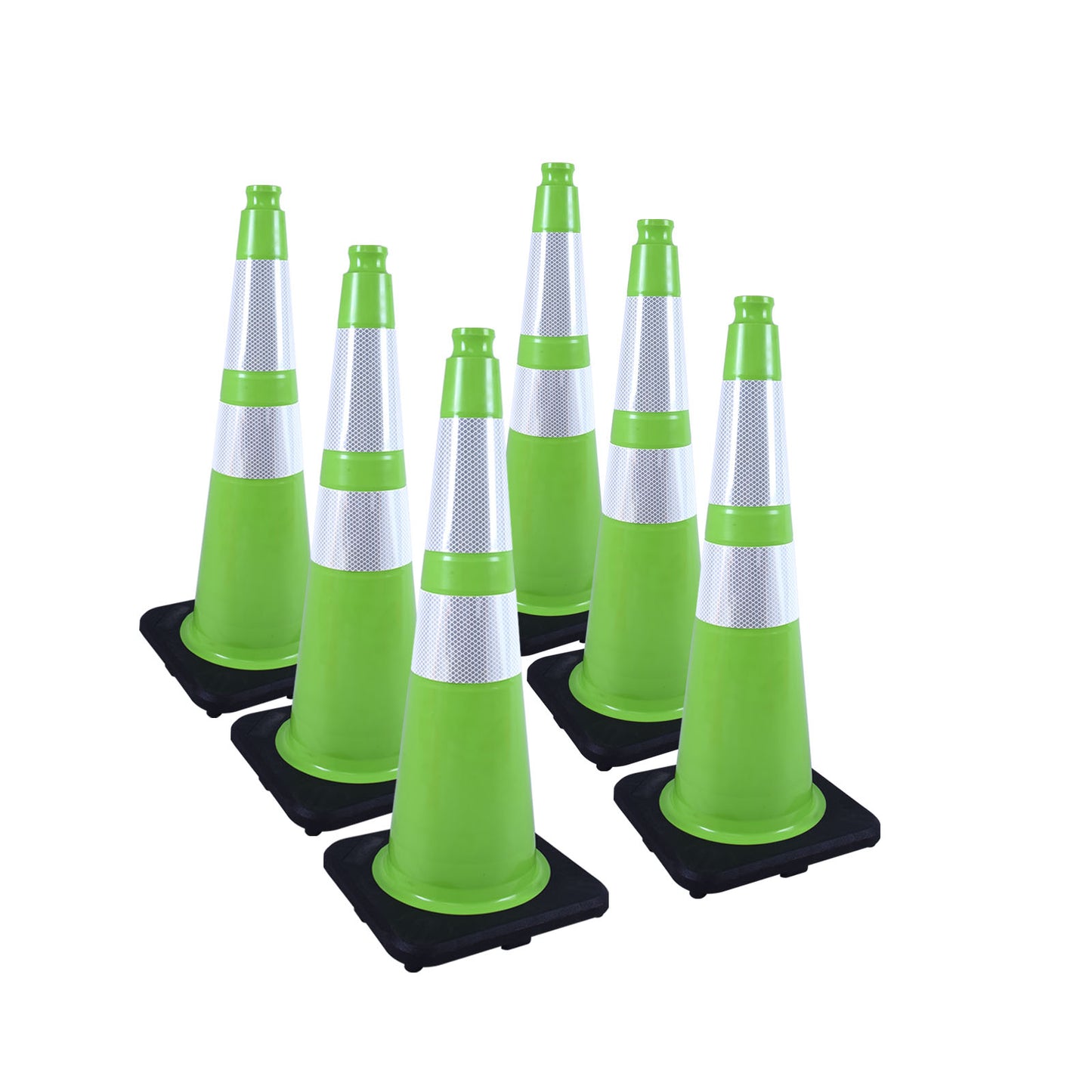 Flexible Black Base PVC Traffic Cone 12 - 36Inch with Reflective Collar