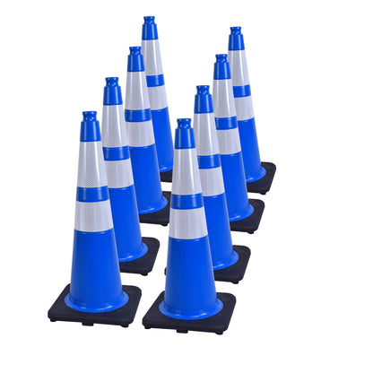 Flexible Black Base PVC Traffic Cone 12 - 36Inch with Reflective Collar