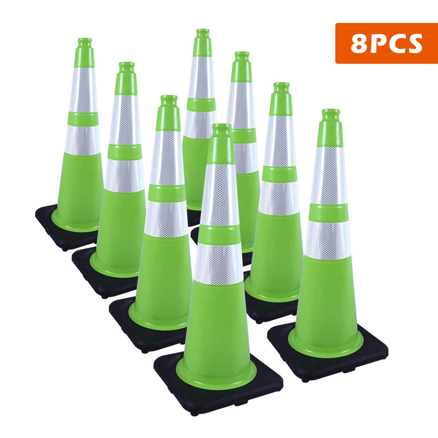 Flexible Black Base PVC Traffic Cone 12 - 36Inch with Reflective Collar