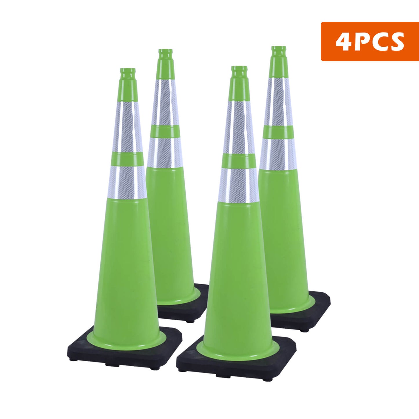 Flexible Black Base PVC Traffic Cone 12 - 36Inch with Reflective Collar
