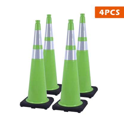 Flexible Black Base PVC Traffic Cone 12 - 36Inch with Reflective Collar