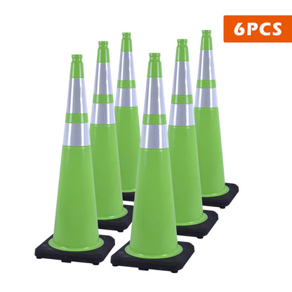 Flexible Black Base PVC Traffic Cone 12 - 36Inch with Reflective Collar
