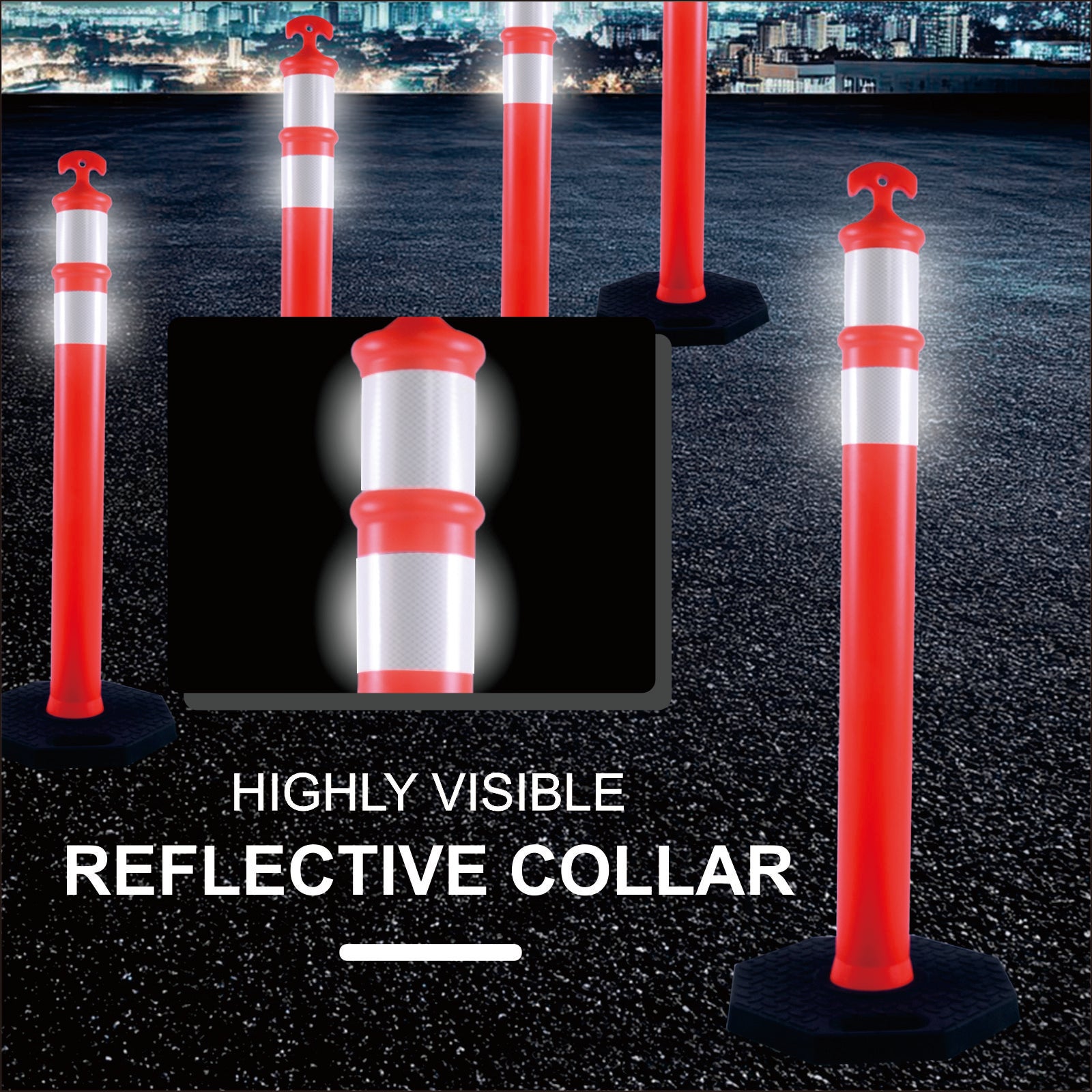 Reflective tape, clearly visible at night