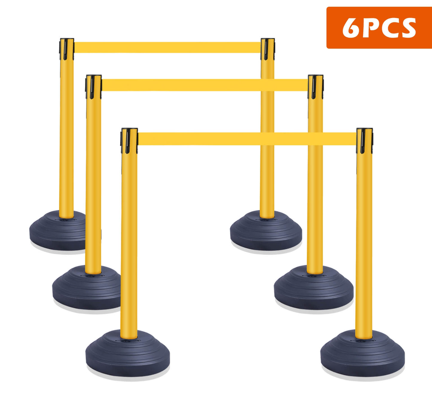 10Ft Length Plastic Retractable Stanchion 6Sets