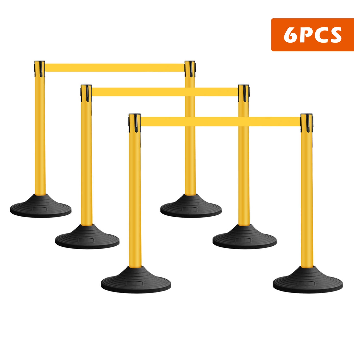 10Ft Length Plastic Retractable Stanchion 6Sets