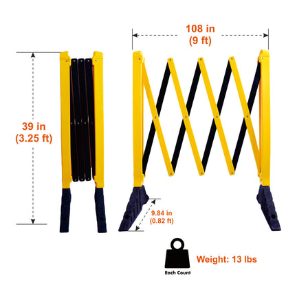 It could expand 9.0 feet long when they unfolded. When they folded up they don’t take much space. Product dimensions and weight.