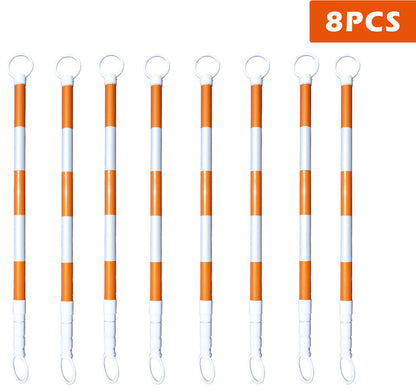 Traffic Cone Bar 4 to 9Ft Retractable 8PCS