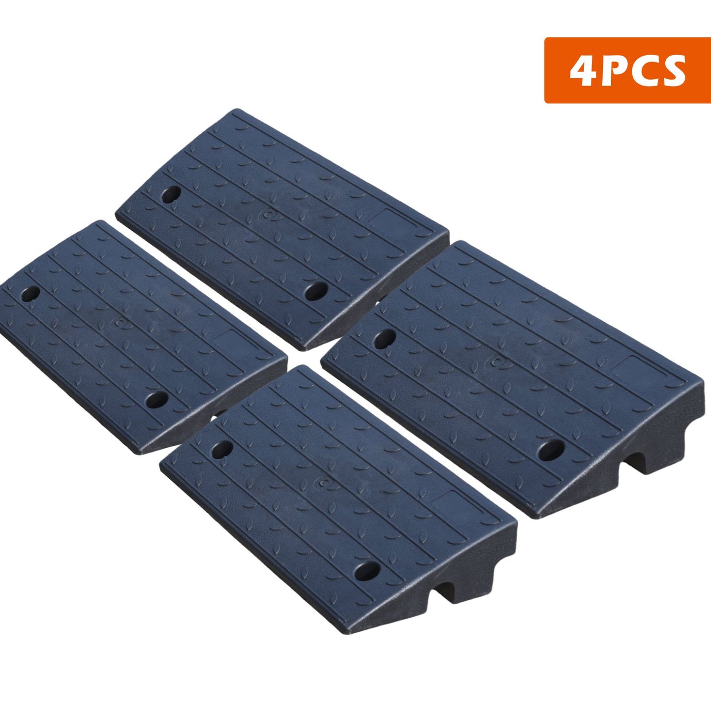 Heavy Duty Black Rubber Curb Ramp 4''-7''