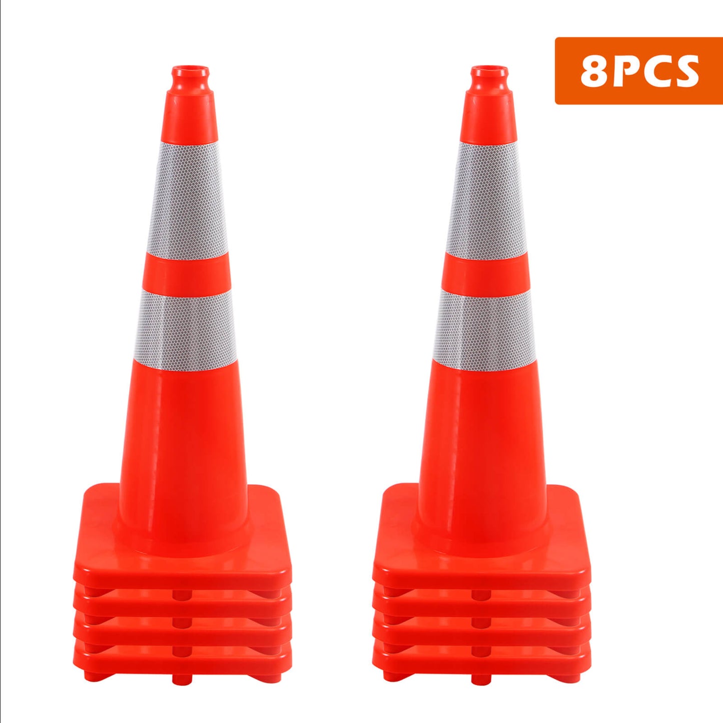 Flexible PVC Traffic Cone 12 - 28Inch with Reflective Collar