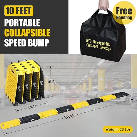 10Ft Length Portable speeg Bump Product dimensions: Can be folded and packed away, comes with a free handbag.