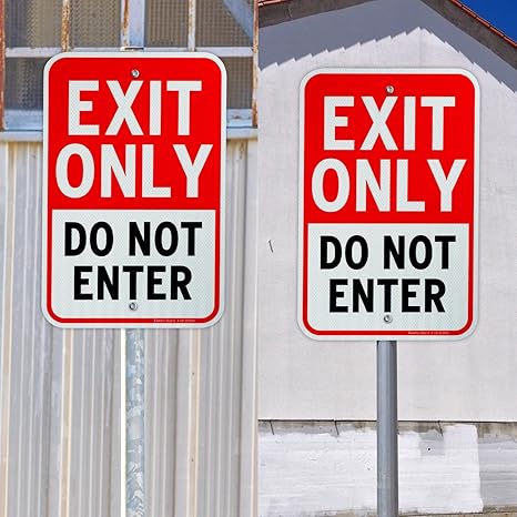 Exit Only Do Not Enter Sign-5