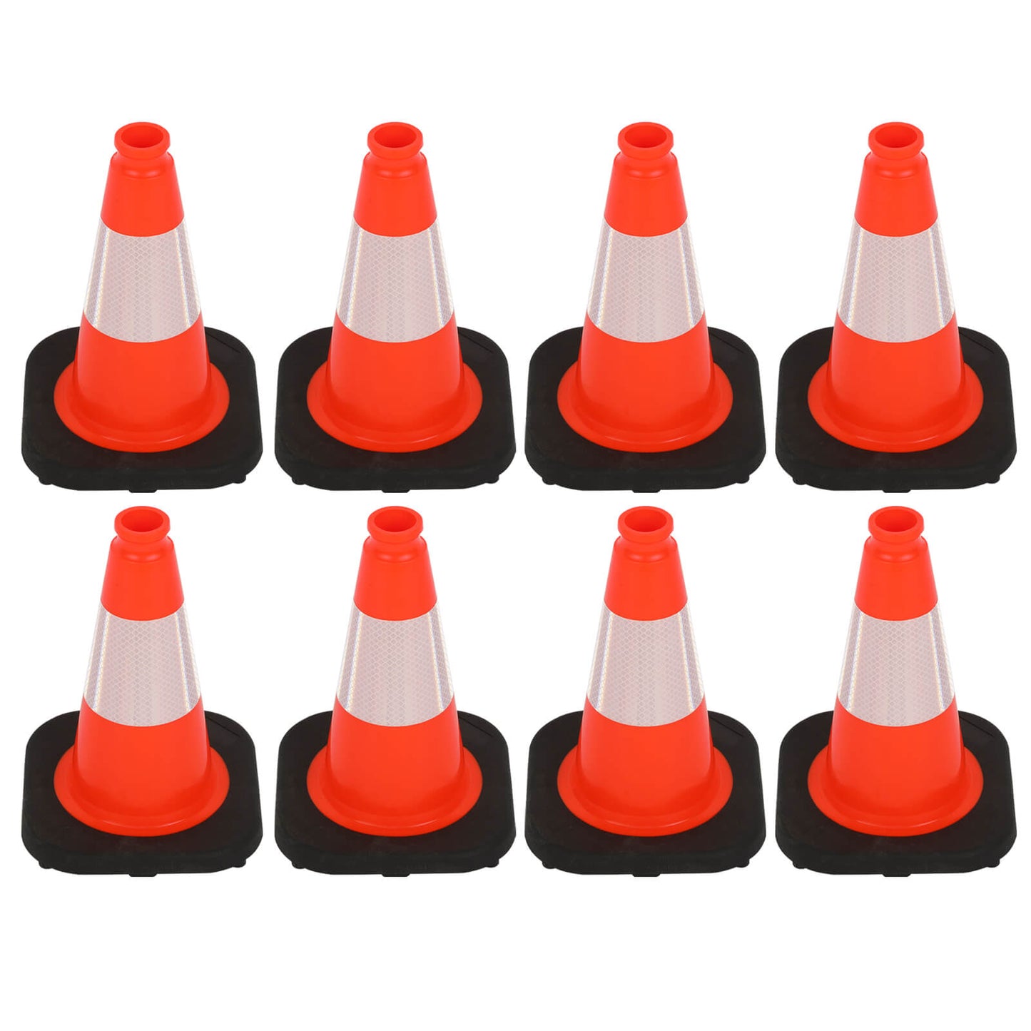 Heavy-Duty Traffic Cones 12/18/28/36 Inch, PVC Safety Cone with Reflective Stripe
