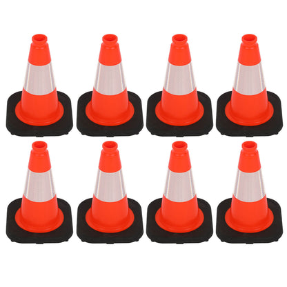 Heavy-Duty Traffic Cones 12/18/28/36 Inch, PVC Safety Cone with Reflective Stripe