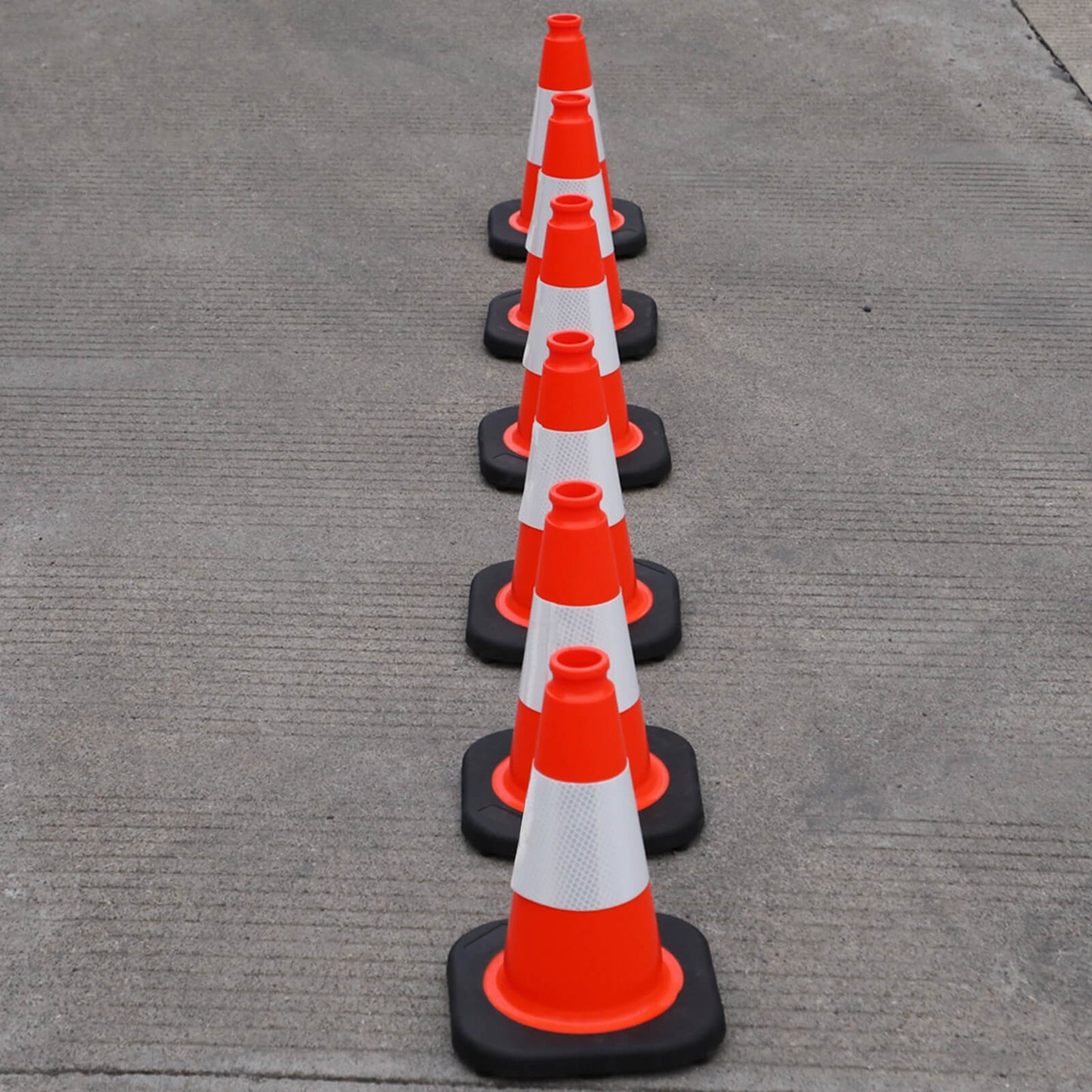 Heavy-Duty Traffic Cones 12/18/28/36 Inch, PVC Safety Cone with Reflective Stripe