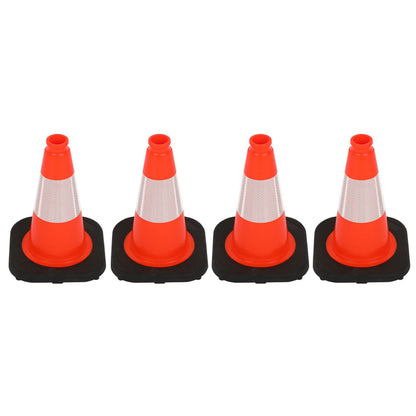 Heavy-Duty Traffic Cones 12/18/28/36 Inch, PVC Safety Cone with Reflective Stripe