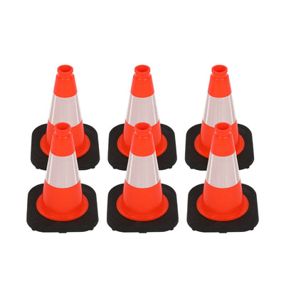Heavy-Duty Traffic Cones 12/18/28/36 Inch, PVC Safety Cone with Reflective Stripe