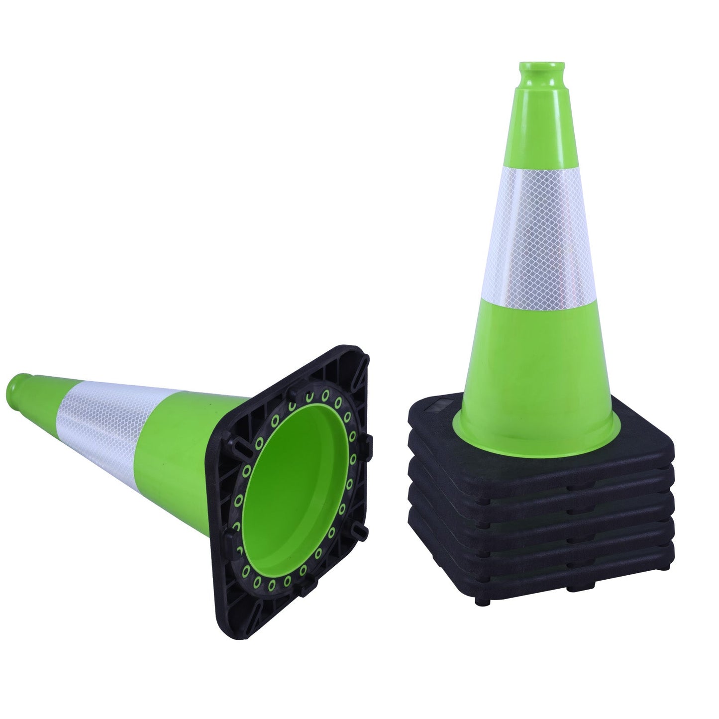 Heavy-Duty Traffic Cones 12/18/28/36 Inch, PVC Safety Cone with Reflective Stripe