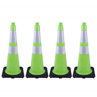 Heavy-Duty Traffic Cones 12/18/28/36 Inch, PVC Safety Cone with Reflective Stripe