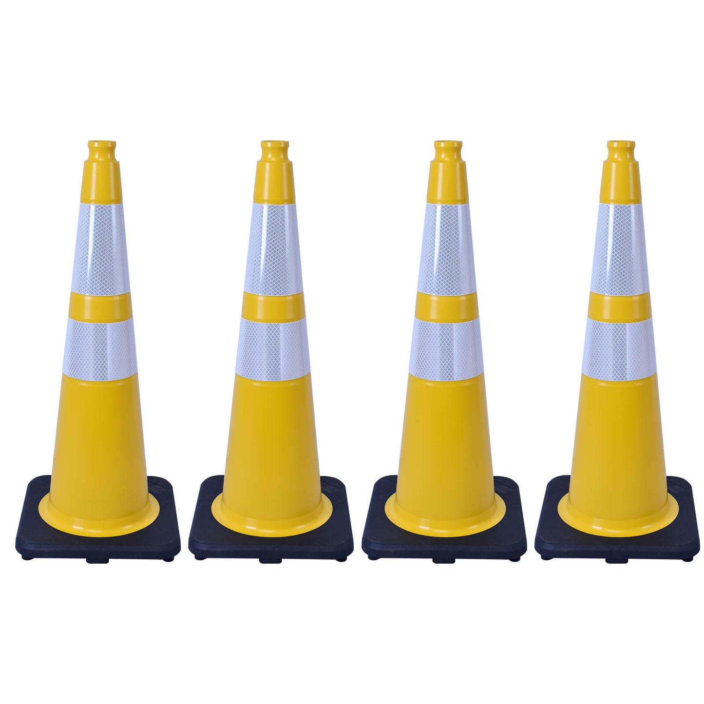 Heavy-Duty Traffic Cones 12/18/28/36 Inch, PVC Safety Cone with Reflective Stripe