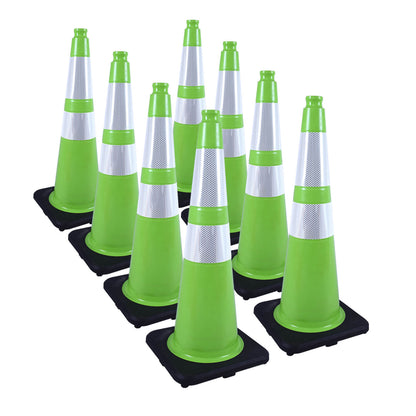 Heavy-Duty Traffic Cones 12/18/28/36 Inch, PVC Safety Cone with Reflective Stripe