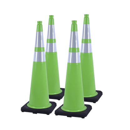 Heavy-Duty Traffic Cones 12/18/28/36 Inch, PVC Safety Cone with Reflective Stripe