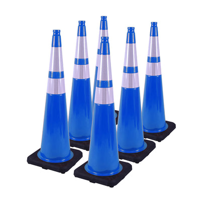 Heavy-Duty Traffic Cones 12/18/28/36 Inch, PVC Safety Cone with Reflective Stripe