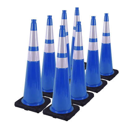 Heavy-Duty Traffic Cones 12/18/28/36 Inch, PVC Safety Cone with Reflective Stripe